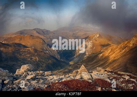 Herbst im sharr Gebirge/Malet e Sharrit zwischen Mazedonien und dem Kosovo Stockfoto