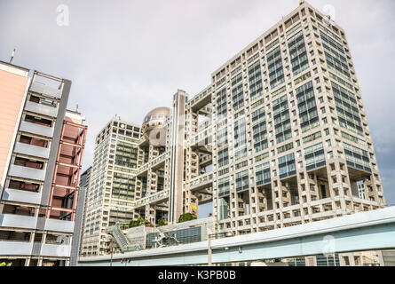 Fuji Television, bekannt als Fuji TV, Hauptsitz in Odaiba, Minato, Tokio, Japan Stockfoto