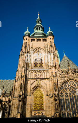 St. Veits Dom, die Prager Burg, Prag, Tschechische Republik, Europa. Stockfoto