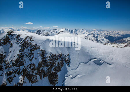 Luftaufnahme von Forni Gletscher und den Monte Vioz Valtellina Lombardei Italien Europa Stockfoto