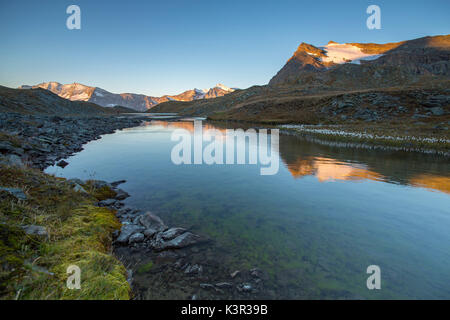 Die Levanne Berge bei Sonnenaufgang. Gran Paradiso Nationalpark. Alpi Graie Stockfoto