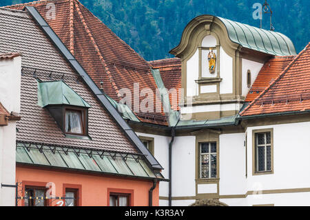 Details von Gebäuden in Füssen Bayern Süddeutschland Europa Stockfoto