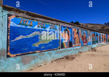 Isla del Sol auf der bolivianischen Seite des Titicacasees, Bolivien, Südamerika Stockfoto