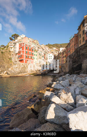 Riomaggiore Cinque Terre, La Spezia Provinz - Ligurien, Italien Stockfoto