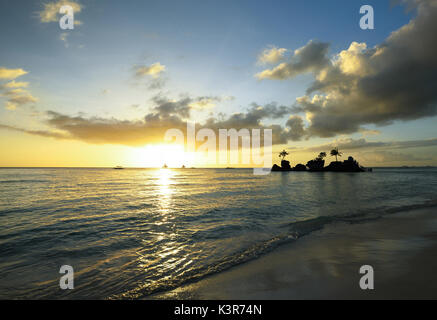 Sunset Landschaft in Boracay Island, Philippinen. Stockfoto