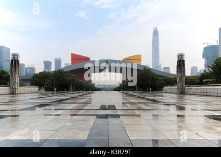 Detail des Civic Center in Shenzhen, China Stockfoto