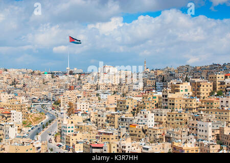 Panoramablick von Amman aus einem der Hügel rund um die Stadt Stockfoto