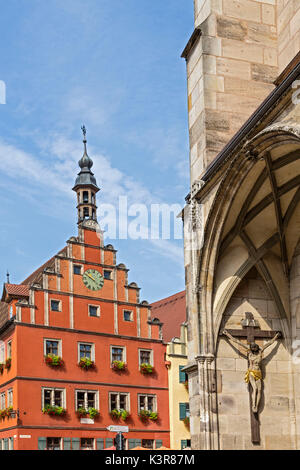 Dinkelsbühl, Bayern, Deutschland, Europa. Die typischen Häuser in der Dinkelsbuhl Stockfoto