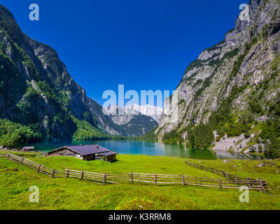 Fischunkelalm am Obersee im Nationalpark Berchtesgaden, Salet am Königssee, Bayern, Oberbayern, Deutschland, Europa Stockfoto