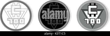 Münze Abbildung. Bilder für den E-Commerce. Stock Vektor