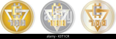 Münze Abbildung. Bilder für den E-Commerce. Stock Vektor