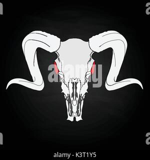 Schädel - Hand gezeichnete Illustration, isoliert. Für Tattoo- oder T-Shirt Design. Stock Vektor