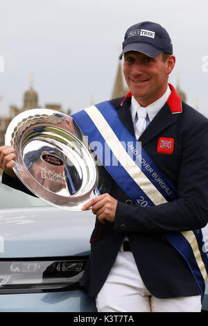 Stamford, Großbritannien. 03 Sep, 2017. Oliver Townend Sieger Burghley Horse Trials 030917 Credit: Stephen Davis/Alamy leben Nachrichten Stockfoto