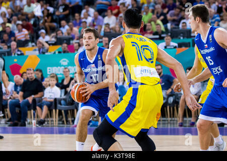 September 1, 2017: Jaromir Bohacik #17 (CZE) während der FIBA Basketball-europameisterschaft 2017 - Gruppe C, Spiel zwischen Rumänien und der Tschechischen Republik an Polyvalenten Halle, Cluj-Napoca, Rumänien ROU. Foto: Cronos Stockfoto
