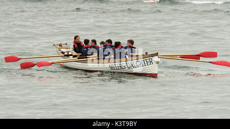 Newquay, Cornwall, England. 03 Sep, 2017. Erbe Gig rudern Damen Meisterschaften, Newquay, Cornwall, England. Credit: Robert Taylor/Alamy leben Nachrichten Stockfoto