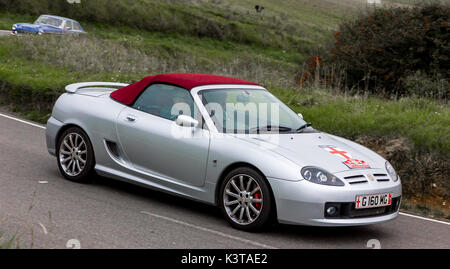 Eastbourne, East Sussex, UK. 3 Sep, 2017 mg und Sprite Autobesitzer nehmen Teil an der South Downs. Dieser nicht wettbewerbsfähiger Antrieb startet von Hill Bury in der Nähe von Arundel. Die Route der malerischen Südküste von Sussex einschließlich der schönen Beachy Head Klippen folgt, vor der Ankunft im beliebten Badeort Eastbourne, East Sussex. Credit: Alan Fraser Stockfoto