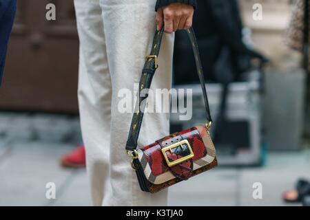Stockholm, Schweden. 31 Aug, 2017. Lena Lademann posing außerhalb des Totême Runway Show in Stockholm Fashion Week - 31 August, 2017 - Foto: Start- und Landebahn Manhattan/Gnade Lunn *** Nur für redaktionelle Verwendung *** | Verwendung weltweit/dpa/Alamy leben Nachrichten Stockfoto