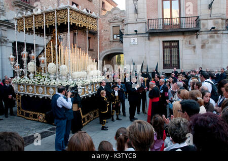 Heilige Woche Prozession, Plaza de la Villa. Madrid, Spanien. Stockfoto