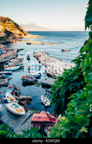 Neapel, szenische Ansicht vom Marechiaro, Posillipo. Kampanien, Italien Stockfoto