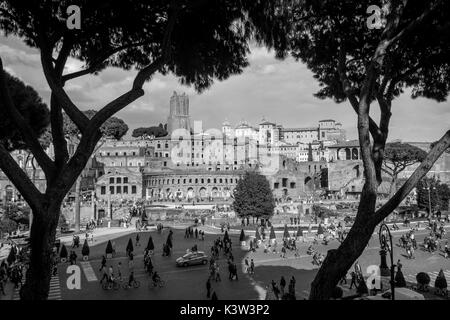 Italien, Latium, Rom, Mercati di Traiano, Blick von der "Altare della Patria" Stockfoto