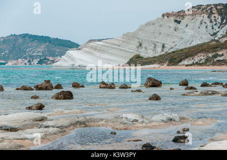 Europa, Italien, Sizilien, Agrigento, Realmonte. Türkische Skala Strand Stockfoto