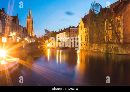 Blick vom Rozenhoedkaai, Brügge, Belgien, Europa. Stockfoto