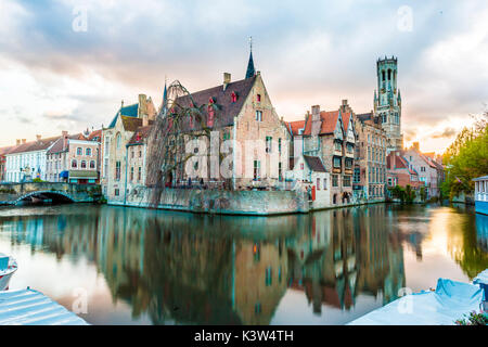 Blick vom Rozenhoedkaai, Brügge, Belgien, Europa. Stockfoto