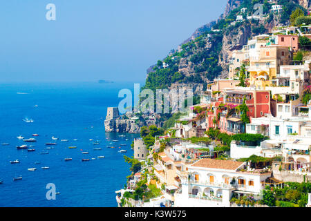 Positano, Campania, Salerno, wunderschönen Stadt an der Amalfiküste. Stockfoto