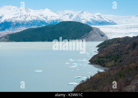 CILE, Patagonien, Torres del Paine Nationalpark, Grey Gletscher Stockfoto