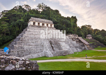 Tempel der Inschriften, archäologische Stätte Palenque Palenque Nationalpark, Chiapas, Mexiko. Stockfoto