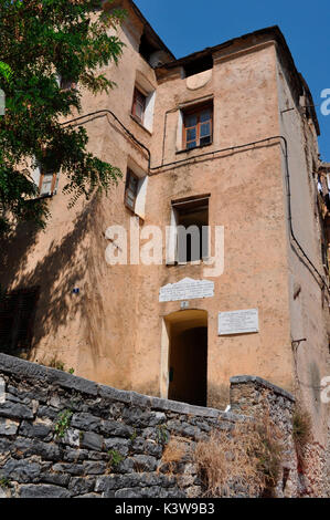 Haus im Zentrum der Stadt Corte, wo Sie eine Periode ihres Lebens Arrighi de Casanova Jean Thomas und Joseph Napoleon Bonaparte lebte. Stockfoto