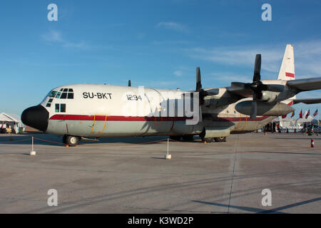 Militärische Luftfahrt. Ägyptische Luftwaffe C-130 Hercules Transportflugzeug Stockfoto