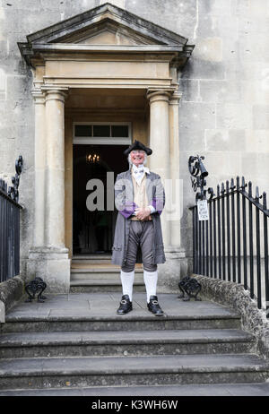 No.1 The Royal Crescent Museum, City of Bath, Somerset, England, Großbritannien. Ein UNESCO-Weltkulturerbe. Stockfoto