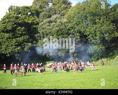 Nachstellung der Schlacht von Isandlwana in Cardiff Castle Stockfoto