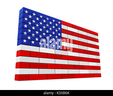 Amerikanische Flagge Backsteinmauer und Kelle Brick Stockfoto