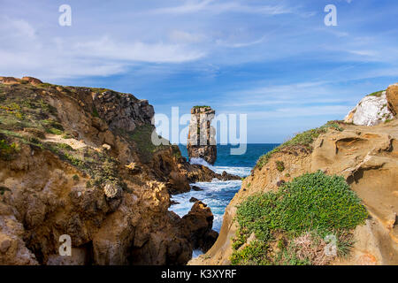 Peniche, Portugal - April 1, 2017: Landschaft bei Papoa Punkt in Peniche Portugal Stockfoto