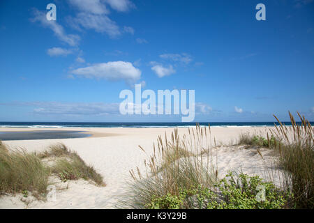 Strand bei Laxe; Fisterra; Costa de la Muerte; Galizien; Spanien Stockfoto