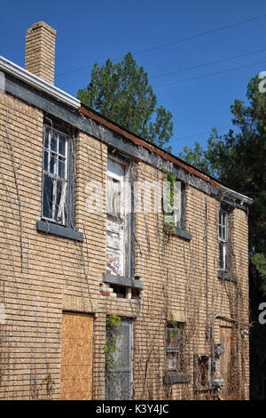 Eine verlassene und Verbrettert Haus in Oklahoma City. Stockfoto