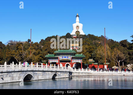 Beihai Park Landschaft im Winter, Peking, China. Stockfoto