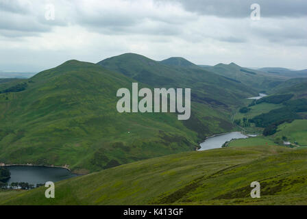 Castlelaw Hill, Turnhouse Hill, Carnethy Hill und Verbrühen Gesetz von allermuir Hill, Pentland Hills, in der Pentland Hills Region Stockfoto