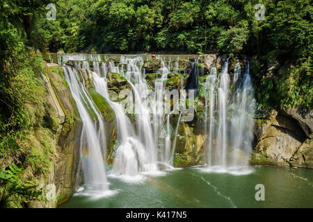 Morgen Blick auf die berühmte Shifen Wasserfall an der neuen Stadt Taipei, Taiwan Stockfoto