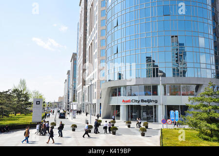 Beijing Wangfujing Avenue Landschaft Tagsüber, Peking, China. Stockfoto