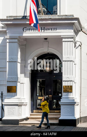 Gieves & Hawkes Bespoke Tailors Shop, Savile Row, London, UK Stockfoto