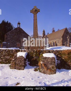 Winter Blick auf Balquhidder Kirche, wo Rob Roys Grab, Stirling, Trossachs befindet. Stockfoto