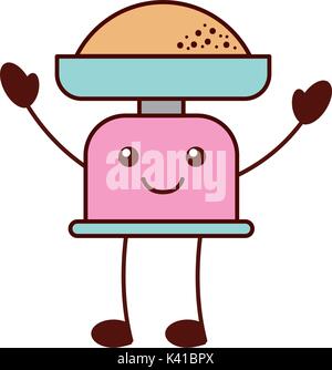 Cartoon Waage Mehl Charakter Kawaii Stock Vektor
