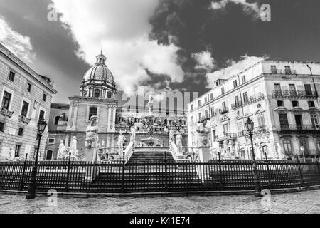 Fontana Pretoria in Palermo, Sizilien, Italien Stockfoto