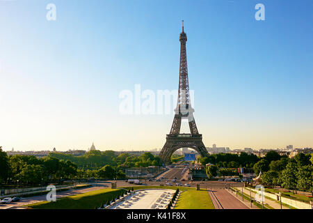 Eiffelturm, Trocadero aus gesehen Stockfoto