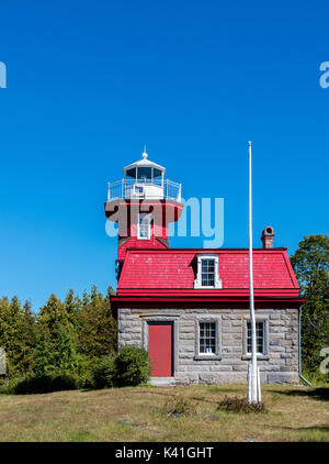 Die wiederhergestellten Bluff Point Lighthouse auf Vaclour Insel Stockfoto