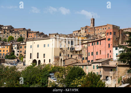 Blick von den Terrassen der historischen Stadt Montepulciano, Val d'Orcia Toskana Italien Europa EU Stockfoto