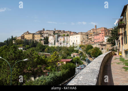 Blick von den Terrassen der historischen Stadt Montepulciano, Val d'Orcia Toskana Italien Europa EU Stockfoto